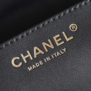 Chanel 23B Small Charm Backpack Black Calfskin Aged Gold Hardware