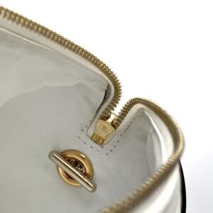 Chanel 25C Mini Bowling Bag (White with Black Edge)