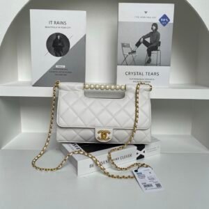 Chanel 25P Pearl Handle White