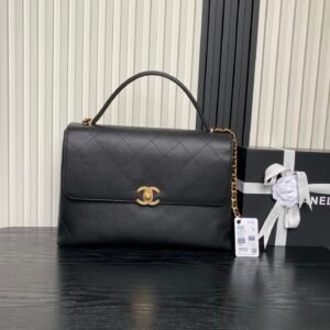 Chanel 25S Handle Chain Flap Bag Black