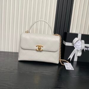 Chanel 25S Handle Chain Flap White
