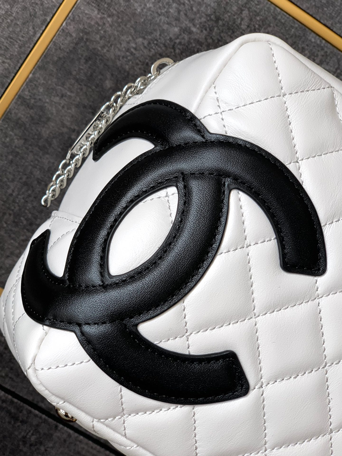 Chanel Cambon Ligne Bowler Bag (White & Black)