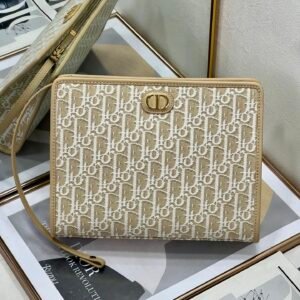 Dior Oblique Canvas Clutch Brown
