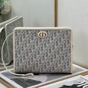 Dior Oblique Canvas Clutch Grey