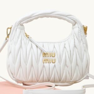 Miu Miu Wander Quilted Nappa Leather Hobo Bag