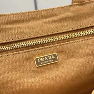Prada Jardinière Cotton Canvas Small Handbag – Caramel
