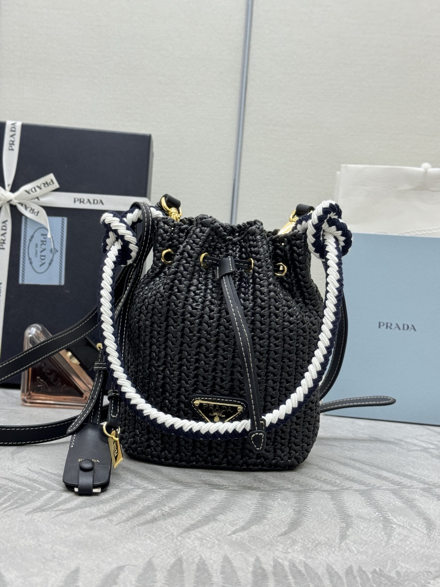 Prada Crochet Mini Bucket Bag