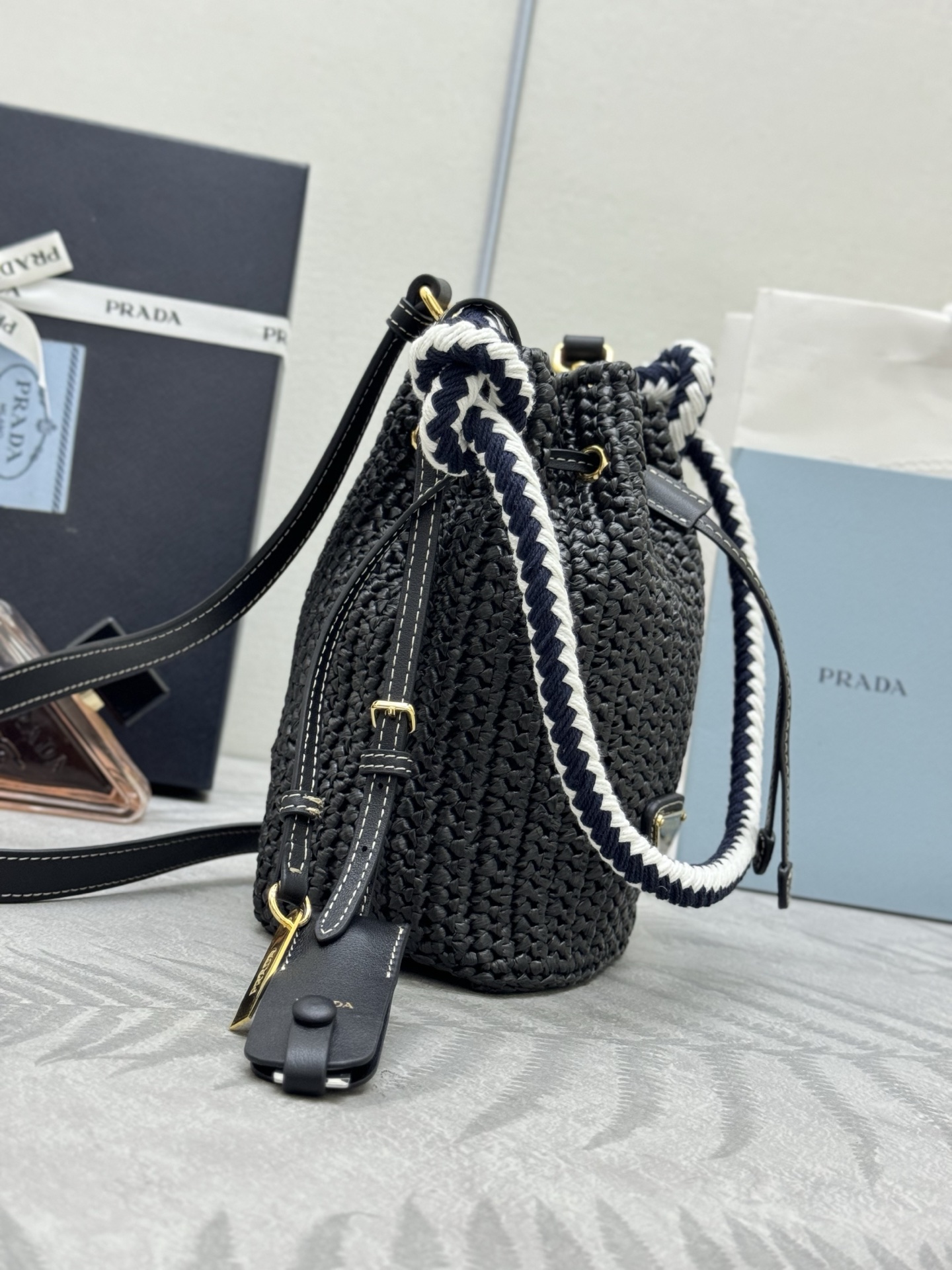 Prada Crochet Mini Bucket Bag