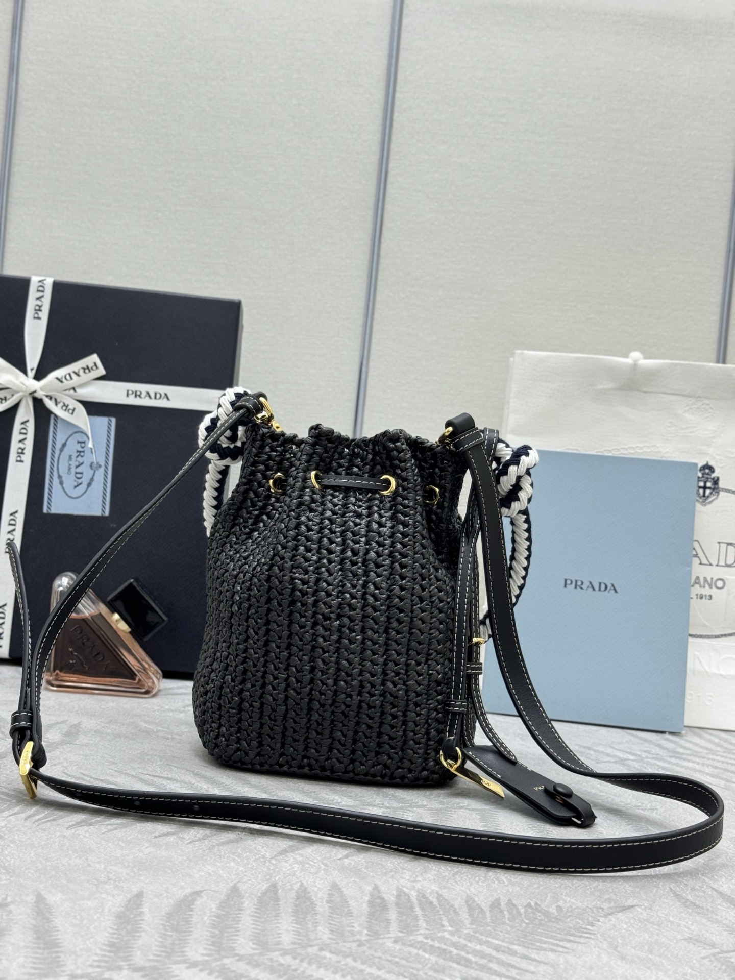 Prada Crochet Mini Bucket Bag