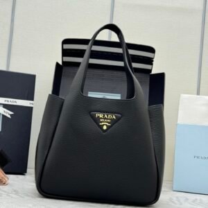 Prada Leather Tote Bag – Black