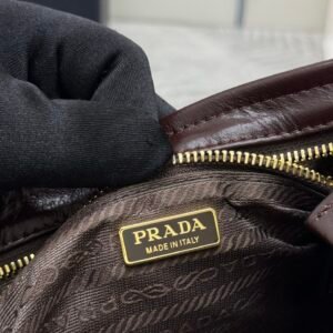 Prada Bonnie Leather Shoulder Bag – Dark Brown