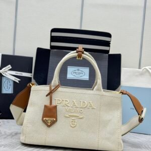 Prada Jardinière Linen Blend Handbag