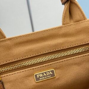 Prada Jardinière Cotton Canvas Mini Handbag – Caramel