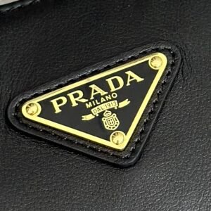 Prada Leather Moon Shoulder Bag – Black