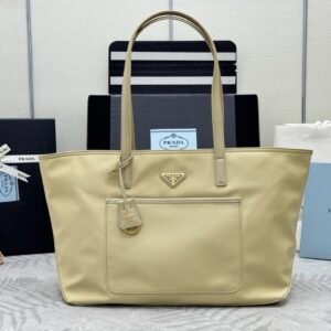 Prada Re-Edition 1978 Re-Nylon and Saffiano Leather Tote Bag – Beige