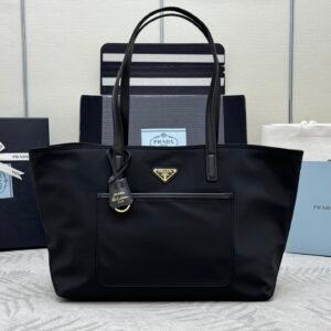 Prada Re-Edition 1978 Re-Nylon and Saffiano Leather Tote Bag - Black