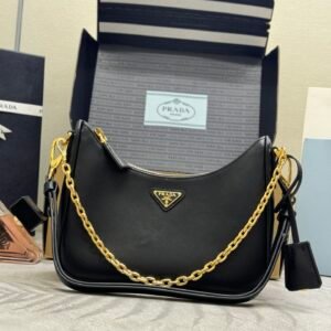 Prada Re-Edition Leather Bag - Black