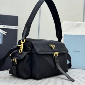 Prada Explore Re-Nylon Shoulder Bag - Black