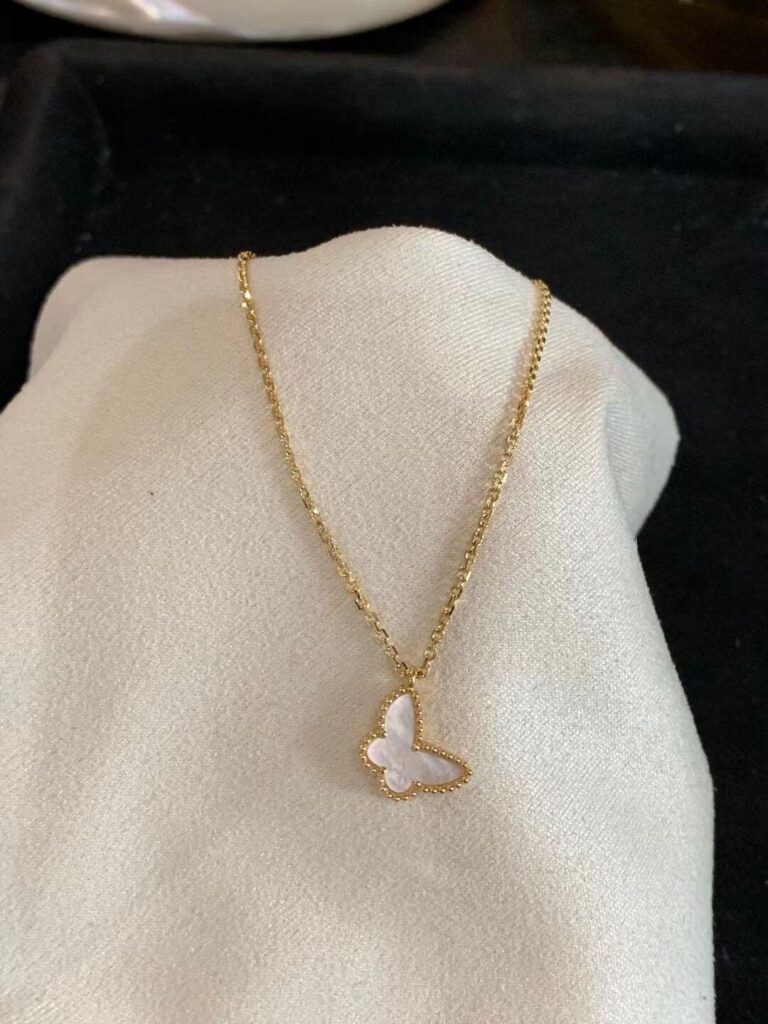 Van Cleef & Arpels Sweet Alhambra Butterfly Pendant Necklace