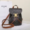 Celine Bonnie Backpack in Triomphe Canvas and Calfskin