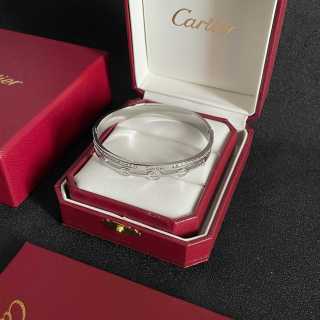 Cartier Love Cuffs Double Band Half Diamond Bracelet