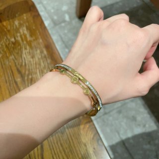 Cartier Love Cuffs Double Band Half Diamond Bracelet