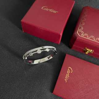Cartier Love Cuffs Double Band Half Diamond Bracelet