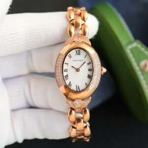 Cartier Mini Baignoire Rose Gold Diamond Ladies Watch