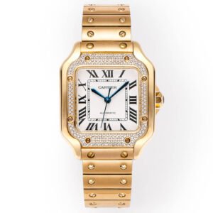 Cartier Santos de Cartier Automatic in Yellow Gold with Diamond Bezel