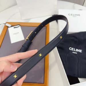 Celine Oval Triomphe Belt in Smooth Calfskin