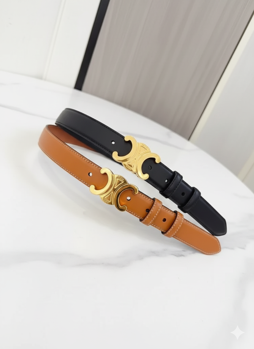 Celine Triomphe Belt in Smooth Calfskin