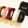 Celine Triomphe Classic Thin Belt with Engraved Buckle