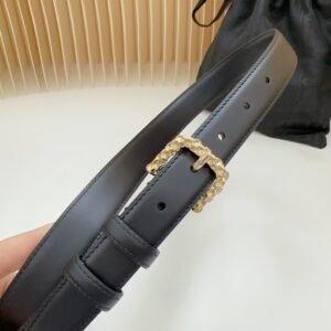 Celine Triomphe Classic Thin Belt with Engraved Buckle