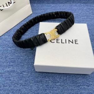 Celine Triomphe Elastic Scrunch Belt
