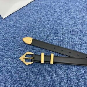 Celine Western Belt in Smooth Calfskin with Triangular Buckle