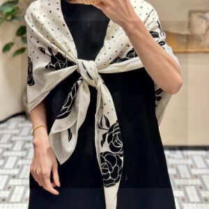 Chanel Camellia Velvet Double-Sided Square Scarf