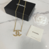 Chanel CC Logo Crystal Pendant Necklace
