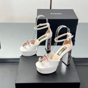 Chanel Crystal CC Platform Sandals