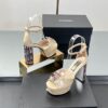 Chanel Jewel-Embellished CC High Heel Sandals