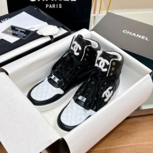 Chanel High-Top Quilted Calfskin Sneakers