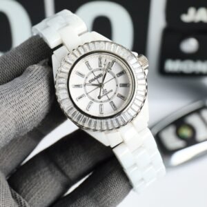 Chanel J12 White Ceramic Diamond Bezel Automatic Watch