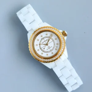 Chanel J12 White Ceramic Gold Tone Watch
