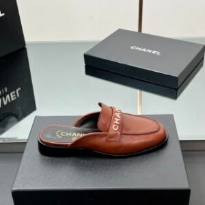 Chanel Leather Backless Loafers