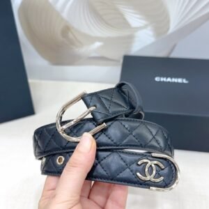 Chanel Quilted Leather Belt with CC Logo