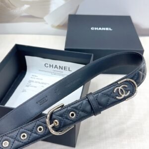 Chanel Quilted Leather Belt with CC Logo