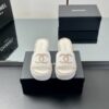 Chanel Tweed CC Logo Slide Sandals