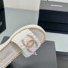 Chanel Tweed CC Logo Slide Sandals