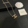 Chanel CC Logo Crystal Pendant Necklace