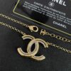 Chanel CC Logo Crystal Pendant Necklace