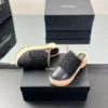 Chanel Espadrille Classic Two-Tone Sandals